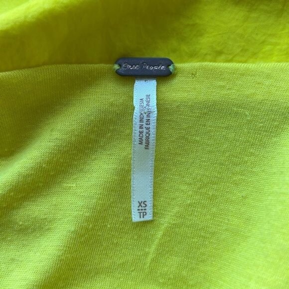 Free People Womens Yellow Nylon Windbreaker Jacket Lightweight Full Zip XS - Picture 7 of 8